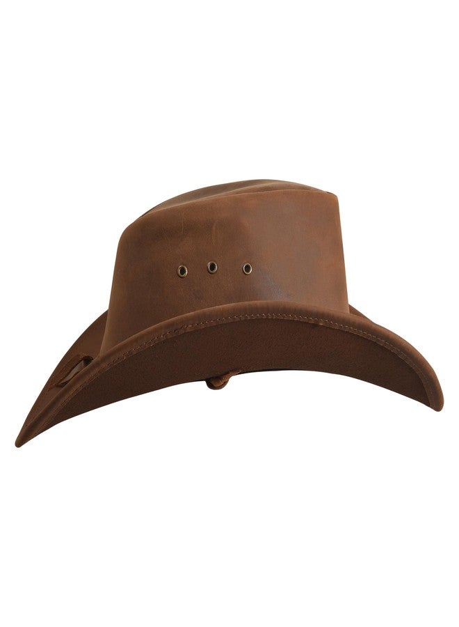 Strength Zones Leather Cowboy hat for Men & Women Durable Handcrafted Lightweight Shapeable Western Hats for Men (US, Alpha, Medium, Reddish Brown) - Image 3